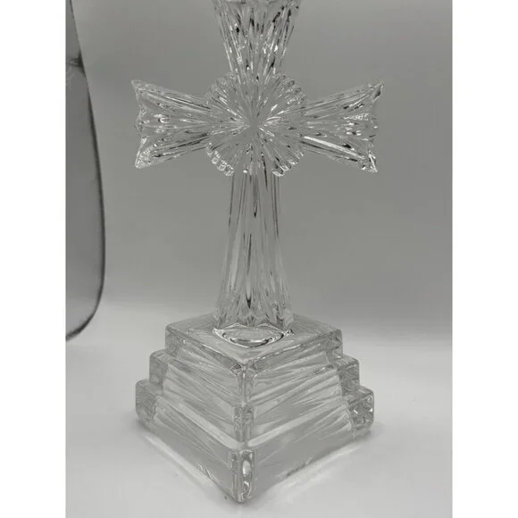 VTG Lead Crystal Lenox "Wedding Promises" Treasures Cross Figurine Germany 8" H - Picture 1 of 5